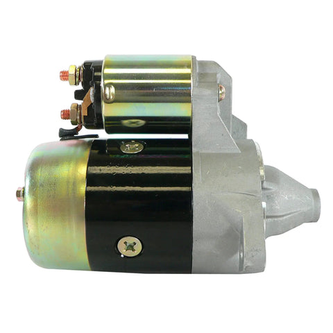 Shop Grade 12 Volt Starter Motor For Nissan Auto And Light Truck With 8 Teeth Straight Up Bolt On Replacement Part showing a detailed side view.