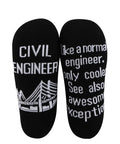 Civil Engineer Socks 2 Pack Unisex Gift For Students And Pros Like A Normal Engineer But Cooler Soft Cotton Crew Socks with text