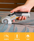 DEKOPRO 4v Cordless Electric Scissors With Safety Lock Cardboard Cutter For Leather Plastic Canvas And Carpet Type C Rechargeable Blade Set Gray cutting fabric