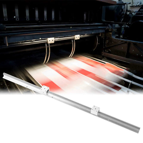 Heavy Duty Metal Linear Guideway Rail Kit With Two Precision Sliding Blocks And Rust Resistant Aluminum Stand for CNC router projects.