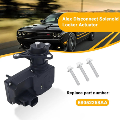 Disconnect Solenoid Locker Actuator Direct Fit Replacement For Chrysler 300 2009-2020, Plug And Play Dodge Challenger 2017-2023, And Dodge Charger 2009-2022 Easy Install OEM Style Part, black actuator with mounting screws