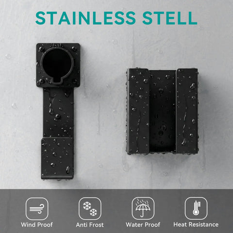 Rugged Boss J1772 EV Charger Holder Wall Mount Keeps Your Charging Handle Dock And Cable Organizer Locked Down With Rust Resistant Stainless Steel Storage Box For Everyday Garage Use, displaying water-resistant design.