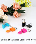4 Pack Multicolor Keyed Padlocks For Suitcases And Luggage With Two Distinct Keys displayed with roses
