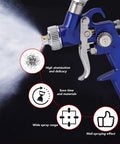 Heavy Duty Pro Grade Hvlp Spray Gun Dishes Out A Killer Smooth Finish With Solid Brass Nozzle And Easy Flow Controls for delicate spray.