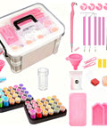 All In One Diamond Painting Tools And Accessories Storage Kit 111Pcs 5D Set Grab And Go Portable Tool Box With Handle Pink Box
