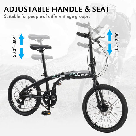 20 Inch Folding Bike With 7 Speed Shimano System Ready To Ride 100 Percent Assembled Dual Disc Brakes High Carbon Frame