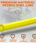 Three Size Fuel Line Kit with 1/8 in ID, 3/16 in ID, 1/4 in ID Tubing for small engines, durable polyurethane hose image.
