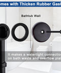 Oil Rubbed Bronze Brass Tub Drain Kit With Overflow For Universal Bathtub Drain, Single Hole Design components close up