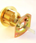 Top Notch Rim And Mortise Cylinder Brass Finish Dual Use One And One Eighth Inch Includes Two Keys And Security Card Key Copy Restricted
