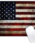 US Flag Mouse Pad With Non Slip Rubber Base For Computer, Laptop, And Office Desk Decor, Ultra Smooth Surface, 9.5 By 7.9 Inch National Flag Design, 3mm Thick, Durable 1 Pc