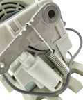 Close-up of 110V Sewing Machine Brushless Servo Motor With Needle Positioner, showing mechanical parts and wiring connections.
