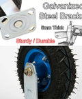 Heavy Duty Beef Pneumatic Rubber Caster Wheels With Swivel Brake Castors Shock Absorbing Industrial Floor Casters 8 Inch showcasing galvanized steel bracket.