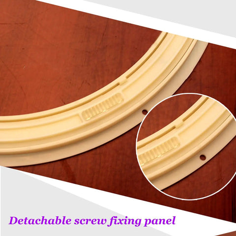Close-up of the ABS plastic panel of Beefy Heavy Duty Swivel Plate Turntable Base For Glass Granite Or Wooden Tables 360 Degree Rotating Lazy Susan Bearing with screw holes