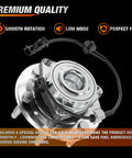 Wheel Bearing And Hub Assembly Kit For Chevy GMC Silverado Suburban Tahoe Sierra Yukon XL 1500 2007 2013 With 6 Lug OEM 515096 Replacement Front Or Rear Built For Tough Duty, showing smooth rotation and low noise features.