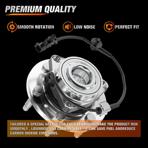 Wheel Bearing And Hub Assembly Kit For Chevy GMC Silverado Suburban Tahoe Sierra Yukon XL 1500 2007 2013 With 6 Lug OEM 515096 Replacement Front Or Rear Built For Tough Duty, showing smooth rotation and low noise features.
