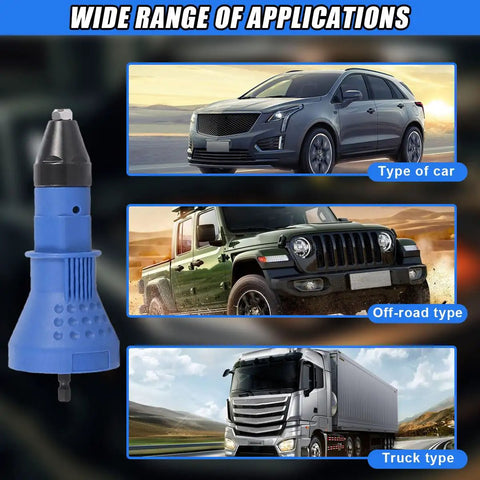 Rivet Gun Adapter Kit For Cordless Drill With Wide Range of Applications for Cars, Off-Road, and Trucks