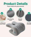 Office Chair Headrest Pillow Attachment And Desk Nap Cushion With Comfy Memory Foam Neck Support, U Shape Hanger Design, grey details