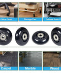 Heavy Duty 2.5 Inch PU Caster Wheels For Exercise Bike And Treadmill Transport Smooth Silent Rolling Casters displayed on surfaces.