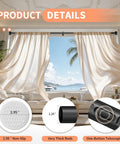 Heavy Duty Tension Curtain Rod 41 To 86 Inches No Drilling Easy Install For Windows Bathrooms Patios Black 1.26 Inch Diameter