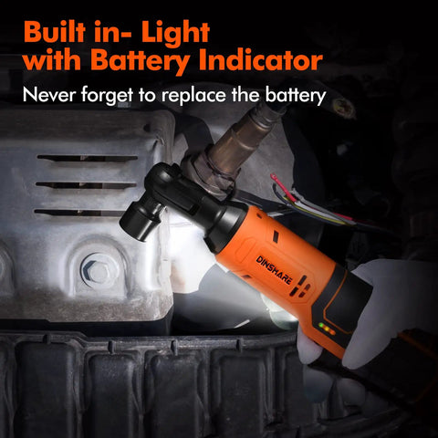 Three Eighths Inch Orange Electric Ratchet Wrench Set With 16.8V Power, 45 Foot Pounds Torque, 400 RPM, Dual Batteries, Fast Charger, Nylon Storage Bag, And Eight Removable Sockets For Home Garage