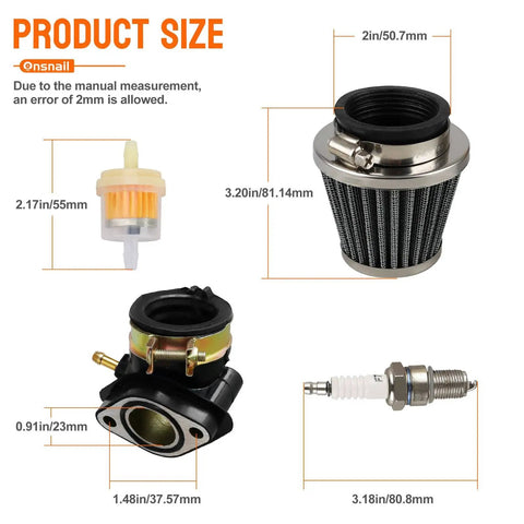 GY6 Carburetor PD24J 24mm For 125cc To 150cc 4 Stroke Engines Electric Choke Intake Manifold kit with air and oil filter