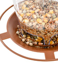 Close-up of Outdoor Hanging Bird Feeder For Wild Birds Squirrelproof Seed Feeder With Durable Metal Rope Twist Lock And Easy Fill Design In Brown Weatherproof Finish For Garden Backyards showing seed capacity