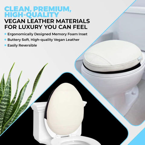 Heavy Duty Toilet Lid Back Support Cushion For Seniors And Postpartum Moms Water Resistant Non Slip Lumbar Pillow on toilet with vegan leather