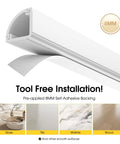 Large Corner Cable Concealer For Walls Floors And Ceilings with 8mm self-adhesive backing shown in close-up view