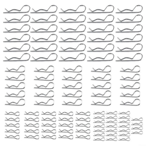 100 Piece Galvanized Carbon Steel Cotter Pin Assortment Kit With Clear Storage Box For Tractor Trailer Truck Lawn Mower And Auto Repair M1 To M2 Size Range Heavy Duty, assorted sizes