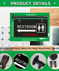 Unisex Restroom Sign Double Sided With Left Arrow For Men And Women All Gender Wall Mount Corridor Toilet Sign For Home And Office Durable Metal