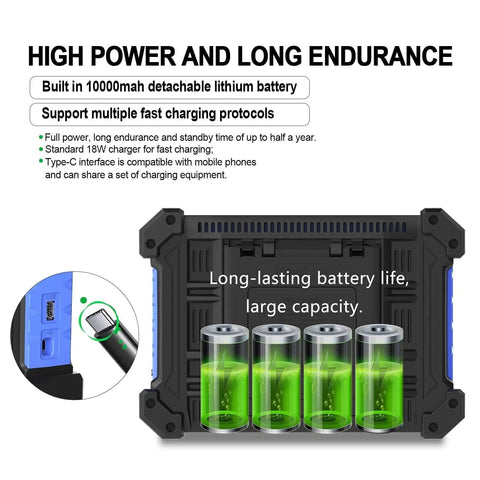Back view of TO1112D Touch Screen Tablet Oscilloscope showing detachable lithium battery for power and long endurance.