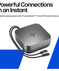 Universal 13 In 1 Thunderbolt 4 Docking Station With 280W Power Delivery For Macbook Pc And Laptop Hella Versatile Multiport Hub top view with cables.