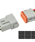 Beefy 12 Pin Deutsch DT Waterproof Automotive Electrical Butt Connector Kit With 16 AWG Wires And Heat Shrink Tubes for cars trucks boats