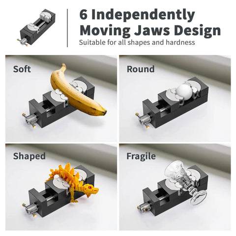Beefy Mini Vise Clamp With Silicone Plug Dual Jaw Design For Irregular Shapes Fractal Jaw Auto Adjust Heavy Duty Aerospace Aluminum CNC Precision Craft Jewelry Making Modeling DIY Repairs, holds soft and round parts