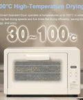Heavy Duty Smart Seaweed Dryer Slick Stainless Steel Food Dehydrator with LED display and high-temperature settings.