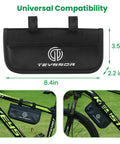 Universal compatibility Bike Repair Bag With Tire Pump And 16 In 1 Multitool Kit For Cycling attached to bike frame