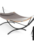 Sturdy Standing Hammock With Foldable Steel Stand For Patio Or Deck, Portable 2-3 Person Hammock That Holds Up To 475 Lb, Weatherproof Frame