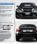 Two Pack Stainless Steel License Plate Frames For Cars Black Weatherproof And Rustproof Easy Install With Screw Caps
