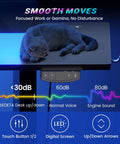 Cat on 79 Inch Electric Standing Gaming Desk With Drawers And LED Lights Height Adjustable Computer Desk, showing controls