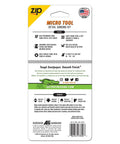 MicroZip Sander Kit packaging back displaying product details and features.