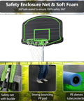 12 Foot Trampoline With Slide And Swings Outdoor Play Set With Basketball Hoop Ladder LED Lights And Net Enclosure details
