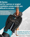 Heavy Duty Copper ProPress Press Rings Kit for one half to two inch pipes shown with R8 ring on copper pipe