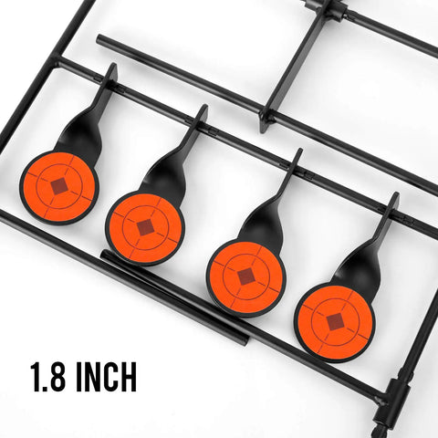 Heavy Steel Pellet Gun Target For Outdoor Shooting Practice Backyard Resetting Target with orange circles and black frame