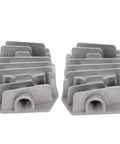 2 Pack Aluminum Air Compressor Cylinder Heads For 4/3/5P, 48mm By 72mm, Pneumatic Drive, Dual Heads, Cast Aluminum With Cooling Cover