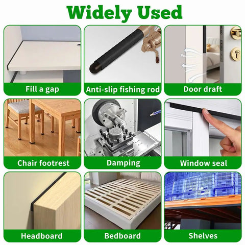 Heavy Duty Black Weather Stripping Door Seal With Super Strong Self Adhesive High Density Foam Tape For Windows And Doors tightly seals gaps.
