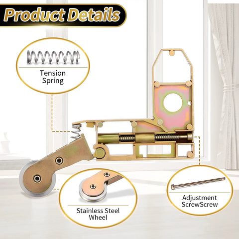 Premium Heavy Duty Four Pack Sliding Screen Door Rollers With One Inch Concave Wheels And Height Adjusting Screws detailed view of components