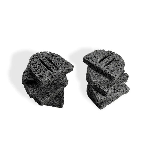 Soldering Iron Cleaning Sponge Set 10 Piece 50x60x10mm For Soldering Rework Station Tip Cleaner, stacked black sponges on white background.