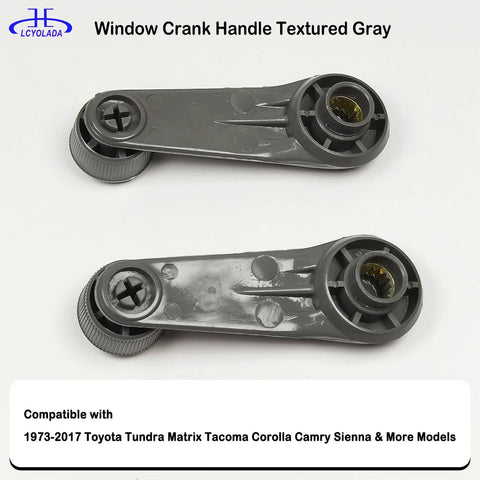 Interior Window Crank Handle Textured Gray Compatible With Toyota Vehicles Including 1973 To 2017 Tundra Yaris Matrix Tacoma Corolla OEM Replacement