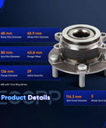 Front Wheel Hub Bearing Assembly With ABS 5 Lug For Nissan Rogue 2008 To 2013, Rogue Select 2014 To 2015, Sentra 2007 To 2012, Renault Koleos 2009, OE 513298 Pair Ready To Roll product dimensions and specifications.