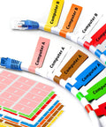 Color Coded Cable Labels Set For Quick Cable Management, 8 Sheets Of 240 Labels, A4 Size 210 X 297 Mm, Each Label 3.31 X 1.02 Inches, 8 Bright Colors Pink Green Red White Blue Orange Brown Yellow, Easy Tagging And Org. for Ethernet cables
